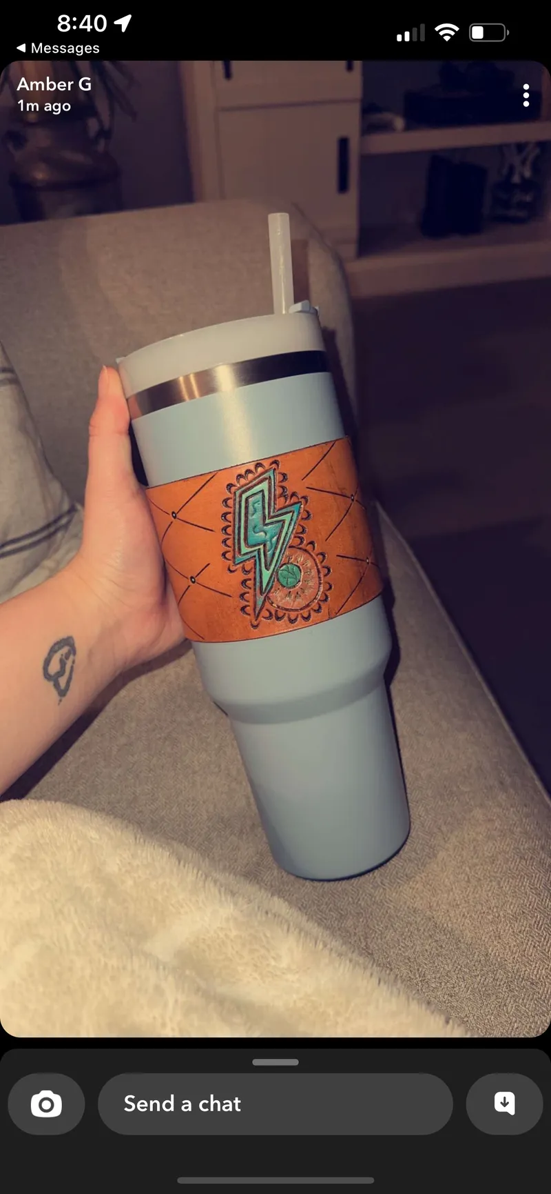 Custom leather cup wrap